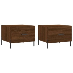 vidaXL Mesas de centro 2 uds madera ingeniería marrón roble 50x50x40cm