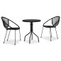 vidaXL Set de mesa y sillas de jardín 3 piezas ratán de PVC negro vidaXL Set de mesa y sillas de jardín 3 piezas ratán de PVC negro