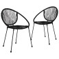 vidaXL Set de mesa y sillas de jardín 3 piezas ratán de PVC negro vidaXL Set de mesa y sillas de jardín 3 piezas ratán de PVC negro