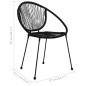 vidaXL Set de mesa y sillas de jardín 3 piezas ratán de PVC negro vidaXL Set de mesa y sillas de jardín 3 piezas ratán de PVC negro