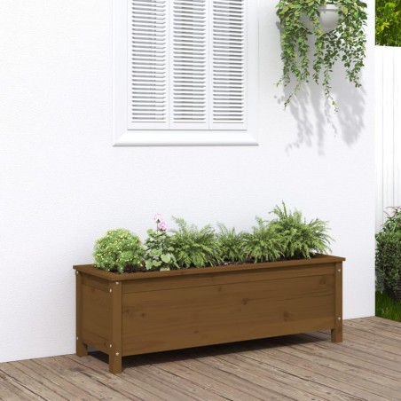 vidaXL Arriate elevado de jardín madera pino marrón miel 119,5x40x39cm