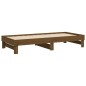 vidaXL Sofá cama extraíble madera maciza de pino marrón 2x(100x200) cm