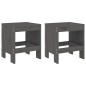 vidaXL Taburetes de jardín 2 uds madera maciza pino gris 40x36x45 cm