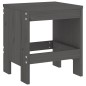 vidaXL Taburetes de jardín 2 uds madera maciza pino gris 40x36x45 cm