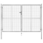 vidaXL Puerta de jardín de acero galvanizado plateado 306x225 cm