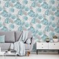 DUTCH WALLCOVERINGS Papel pintado hojas de monstera azul DUTCH WALLCOVERINGS Papel pintado hojas de monstera azul