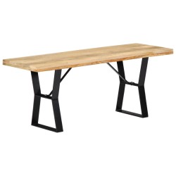 vidaXL Banco de madera maciza de mango 110 cm 