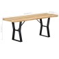 vidaXL Banco de madera maciza de mango 110 cm vidaXL Banco de madera maciza de mango 110 cm