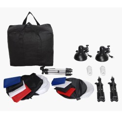 vidaXL Mini estudio fotográfico: 8 fondos, 3 trípodes y 2 lámparas
