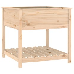 vidaXL Jardinera con estante madera maciza de pino 82,5x82,5x81 cm