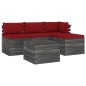 vidaXL Muebles de jardín de palets 5 piezas cojines madera maciza pino vidaXL Muebles de jardín de palets 5 piezas cojines madera maciza pino