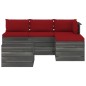 vidaXL Muebles de jardín de palets 5 piezas cojines madera maciza pino vidaXL Muebles de jardín de palets 5 piezas cojines madera maciza pino