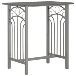 vidaXL Set mesa y sillas altas de cocina 3 pzas madera acero antracita