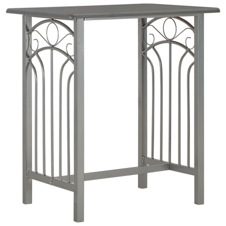 vidaXL Set mesa y sillas altas de cocina 3 pzas madera acero antracita