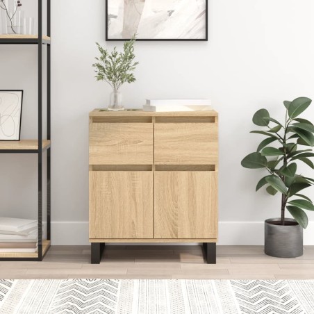 vidaXL Aparador de madera contrachapada roble Sonoma 60x35x70 cm