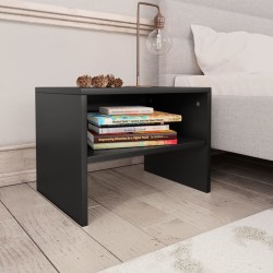 vidaXL Mesitas de noche 2 uds madera contrachapada negro 40x30x30 cm
