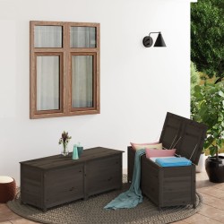 vidaXL Baúl para cojines madera de abeto maciza antracita 150x50x56 cm