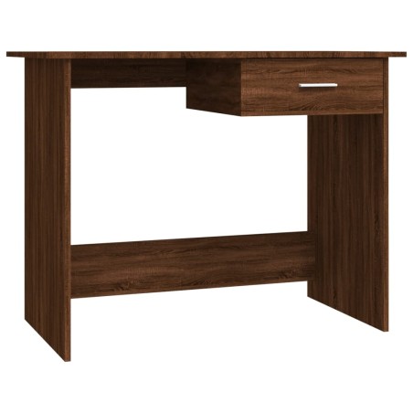 vidaXL Escritorio de madera contrachapada marrón roble 100x50x76 cm