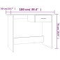 vidaXL Escritorio de madera contrachapada marrón roble 100x50x76 cm