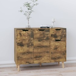 vidaXL Aparador de madera de ingeniería roble ahumado 90x30x72 cm