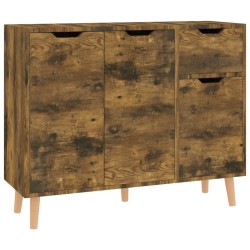 vidaXL Aparador de madera de ingeniería roble ahumado 90x30x72 cm
