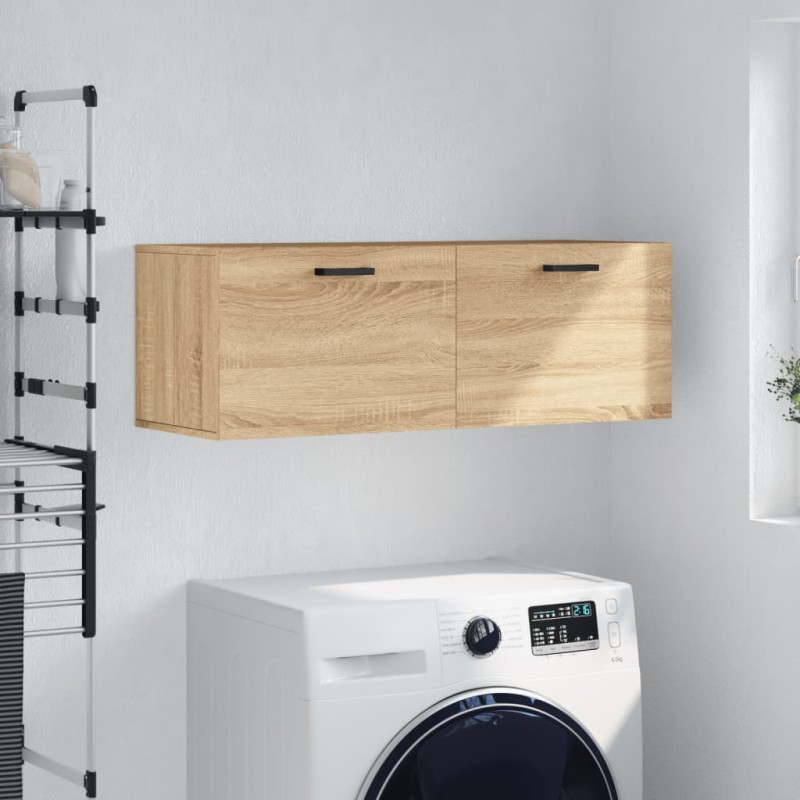 vidaXL Armario de pared madera ingeniería roble Sonoma 100x36,5x35 cm vidaXL Armario de pared madera ingeniería roble Sonoma 100x36,5x35 cm
