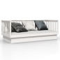 vidaXL Sofá cama madera maciza de pino blanco 90x200 cm