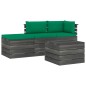 vidaXL Muebles de jardín de palets 4 piezas cojines madera maciza pino vidaXL Muebles de jardín de palets 4 piezas cojines madera maciza pino