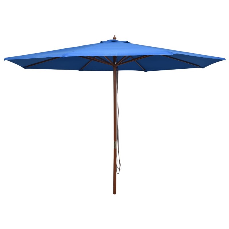 vidaXL Sombrilla de jardín con palo de madera azul 350 cm vidaXL Sombrilla de jardín con palo de madera azul 350 cm