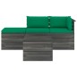 vidaXL Muebles de jardín de palets 4 piezas cojines madera maciza pino vidaXL Muebles de jardín de palets 4 piezas cojines madera maciza pino
