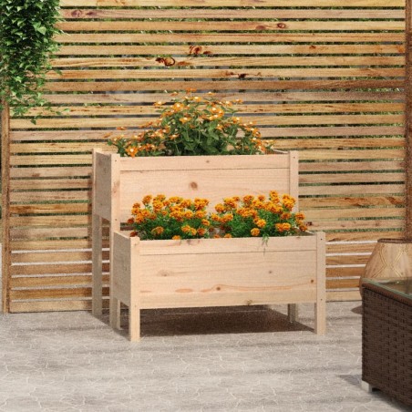 vidaXL Jardinera de madera maciza de pino 84,5x84x75 cm