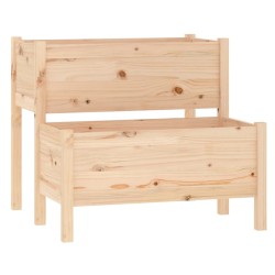 vidaXL Jardinera de madera maciza de pino 84,5x84x75 cm