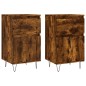 vidaXL Aparadores 2 uds madera de ingeniería roble ahumado 40x35x70 cm