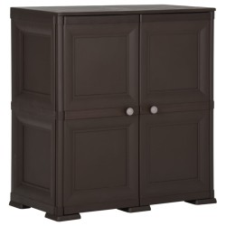 vidaXL Armario de plástico diseño de madera marrón 79x43x85,5 cm