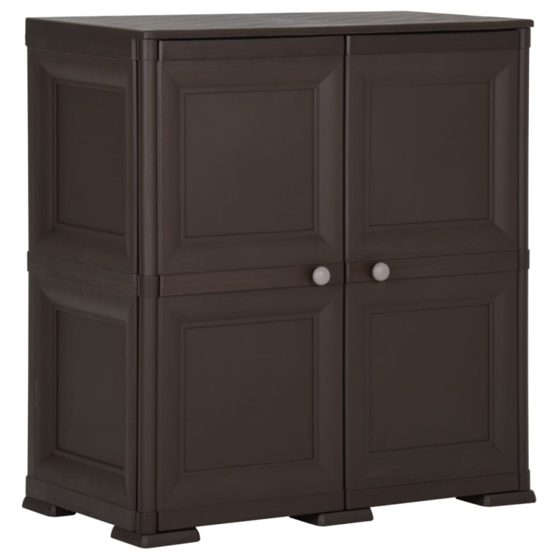 vidaXL Armario de plástico diseño de madera marrón 79x43x85,5 cm vidaXL Armario de plástico diseño de madera marrón 79x43x85,5 cm