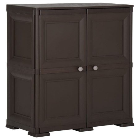 vidaXL Armario de plástico diseño de madera marrón 79x43x85,5 cm