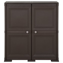 vidaXL Armario de plástico diseño de madera marrón 79x43x85,5 cm