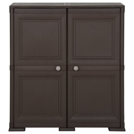vidaXL Armario de plástico diseño de madera marrón 79x43x85,5 cm