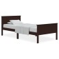 vidaXL Estructura de cama madera maciza pino marrón oscuro 100x200 cm vidaXL Estructura de cama madera maciza pino marrón oscuro 100x200 cm