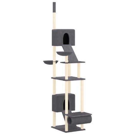 vidaXL Árbol rascador para gatos suelo a techo gris oscuro 277-303 cm