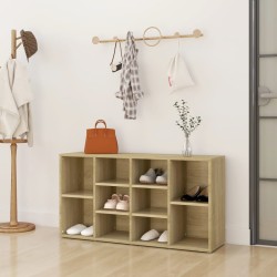 vidaXL Banco zapatero contrachapada color roble 103x30x54,5 cm
