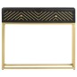 vidaXL Mesa consola madera maciza de mango negro y dorado 90x30x75cm vidaXL Mesa consola madera maciza de mango negro y dorado 90x30x75cm