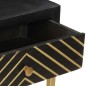 vidaXL Mesa consola madera maciza de mango negro y dorado 90x30x75cm vidaXL Mesa consola madera maciza de mango negro y dorado 90x30x75cm