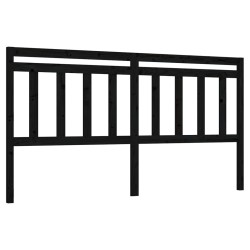 vidaXL Cabecero de cama madera maciza de pino negro 186x4x100 cm