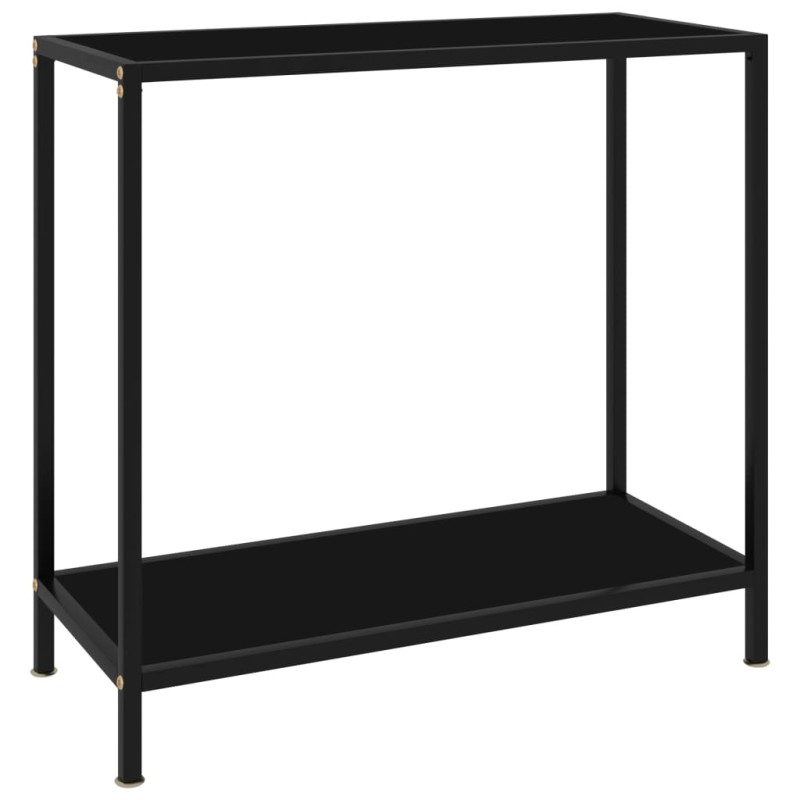 vidaXL Mesa de consola negro vidrio templado 80x35x75 cm vidaXL Mesa de consola negro vidrio templado 80x35x75 cm