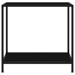 vidaXL Mesa de consola negro vidrio templado 80x35x75 cm