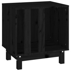 vidaXL Caseta para perros madera maciza de pino negro 50x40x52 cm