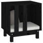 vidaXL Caseta para perros madera maciza de pino negro 50x40x52 cm