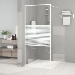 vidaXL Mampara de ducha vidrio ESG transparente blanco 90x195 cm