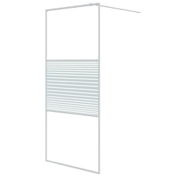 vidaXL Mampara de ducha vidrio ESG transparente blanco 90x195 cm